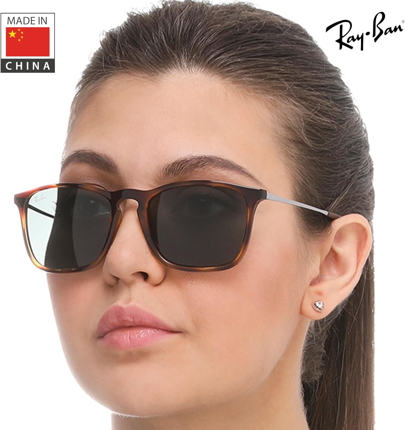 Ray-Ban RB4187 CHRIS Square Shaped Sunglasses for Men & Women with Official RAYBAN Eyewear Kit - Image 6
