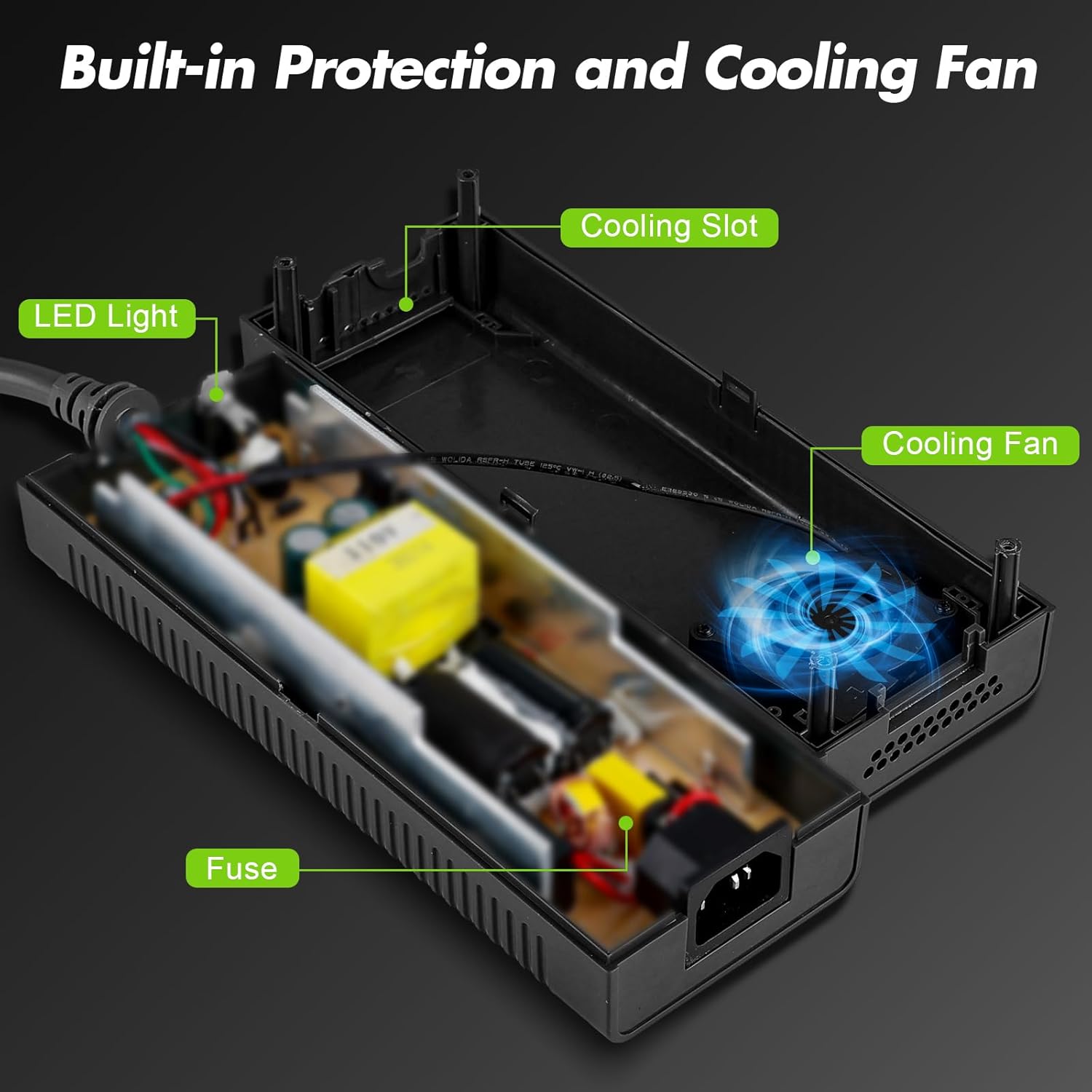 AC Adapter for Xbox 360 Console,203W Power Supply Brick with Cord,Replacement Power Brick for Xbox 360 Fat Console(Not Fit for Xbox360 Slim/Xbox360 E Console) - Image 6