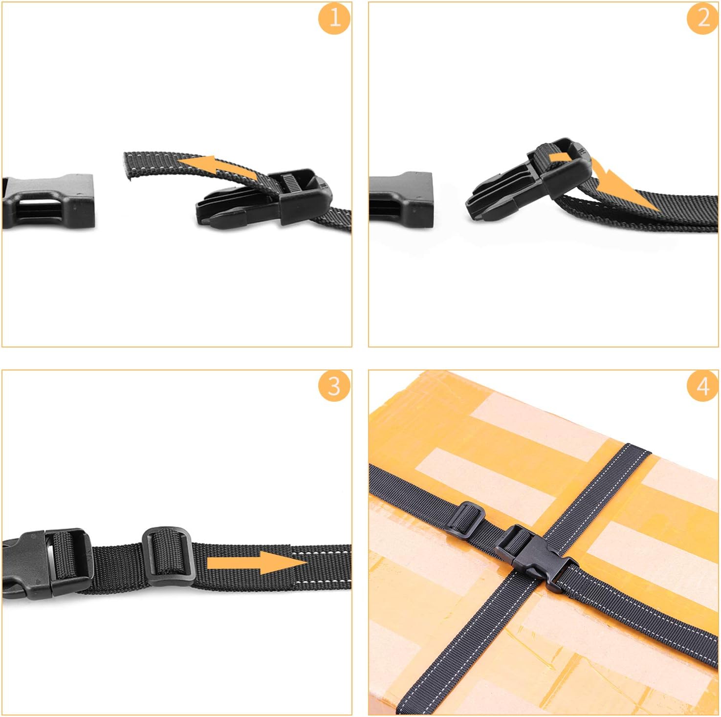 MAGARROW 1" Backpack Strap Buckle Packing Straps Adjustable 1-Inch Belt Outdoor, Pack of 4