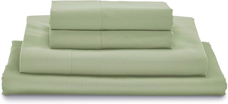 MyPillow Giza Dreams Bed Sheets, 100% Certified Giza Egyptian Cotton, Deep Pocket, Sateen Weave [Twin, Sage]