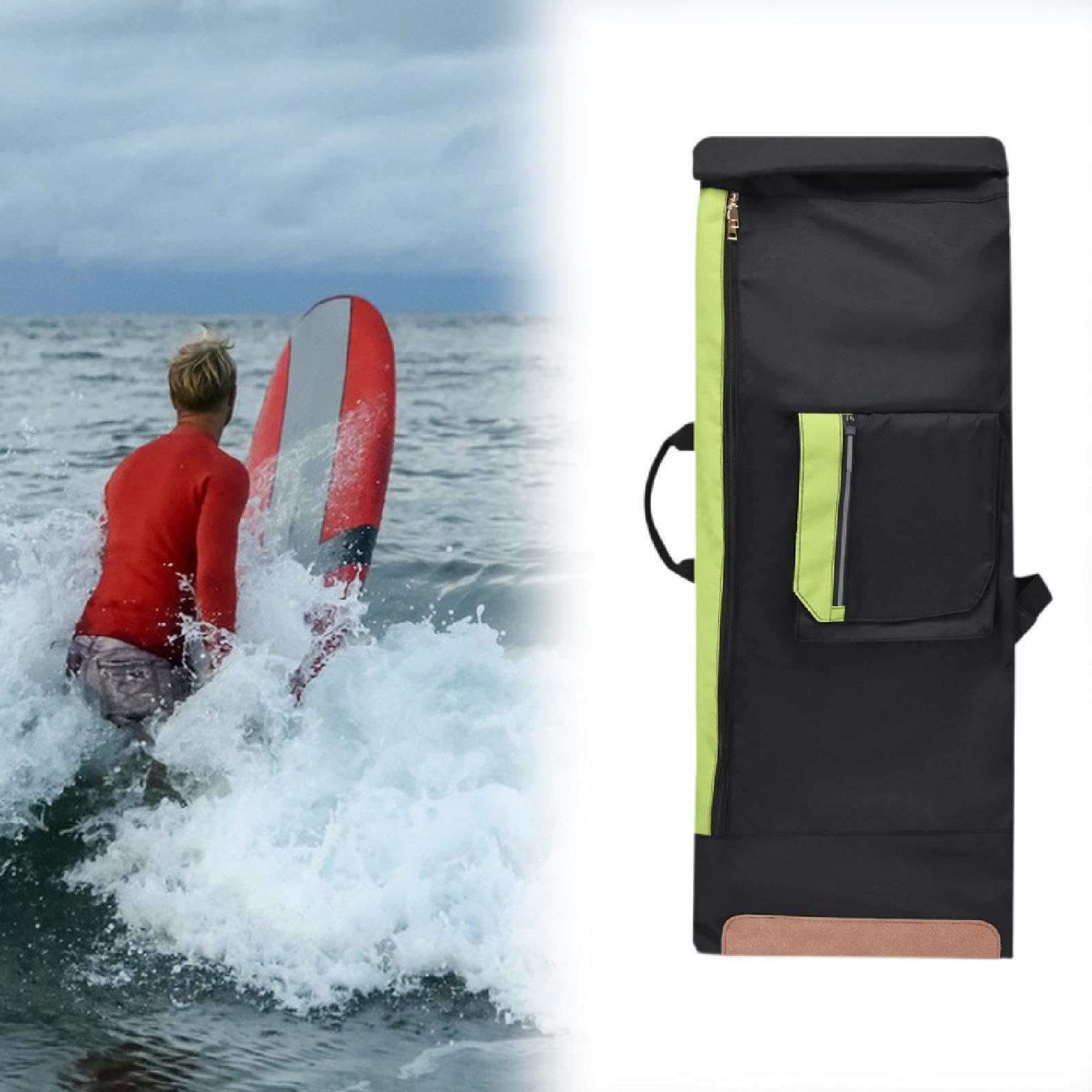 Vaveren Skateboard Backpack Bag Carrier Rucksack Handbag Organizer Longboard Carry Bag Travel Backpack for Enthusiasts Outdoor Sports, Green