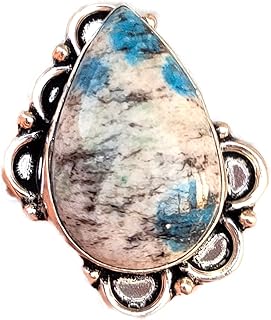 K2 Jasper Ring, Jasper Silver Plated Ring, Blue Jasper Ring, Water-drop Stone Ring, Boho Hippie Ring, Promise Ring, Handmade Ring, Jasper Ring, Pear Stone Ring, Women Ring, Artisan Ring, Best Gifts