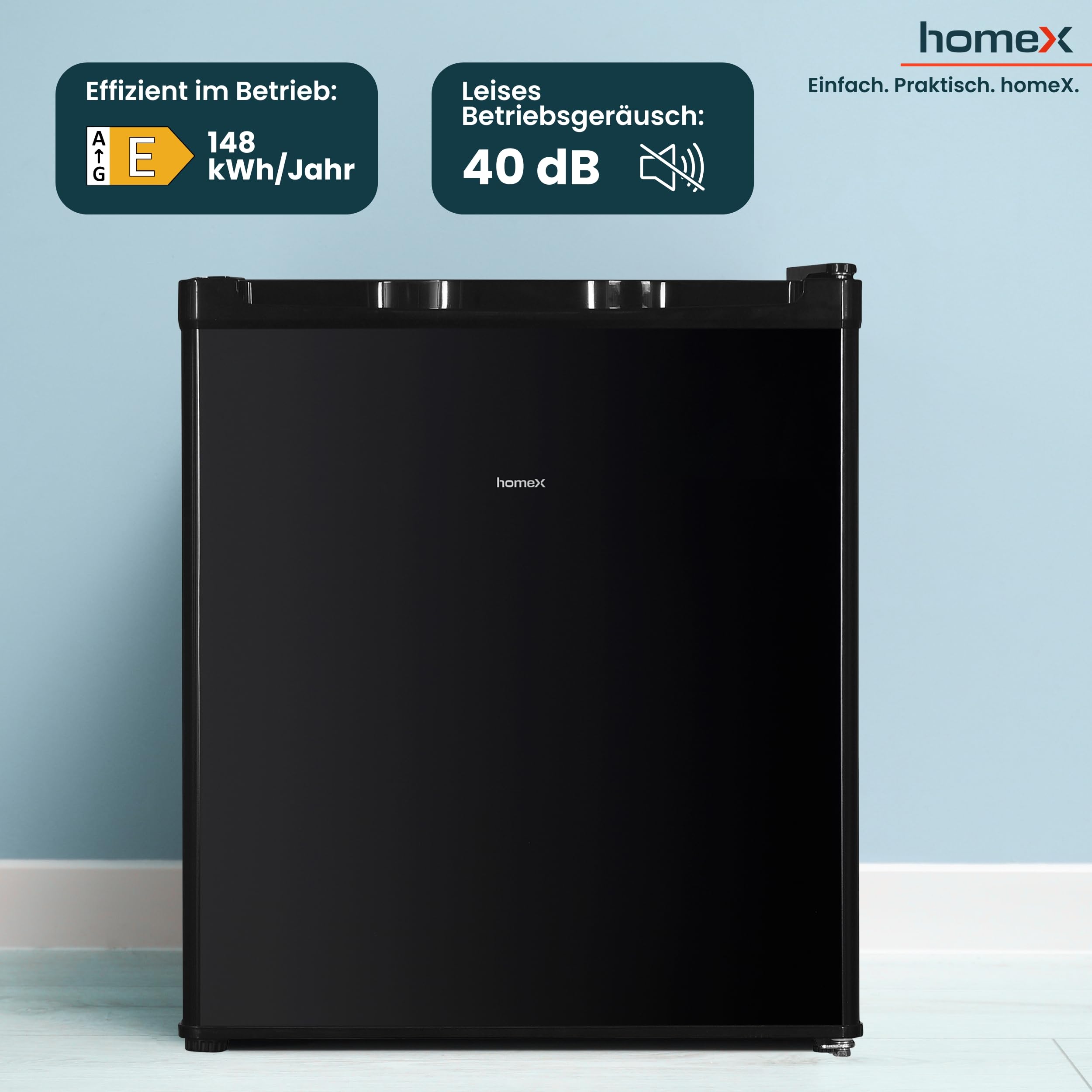 homeX FM1015-B Mini Gefrierschrank Gefriertruhe klein 33L Nutzinhalt | 4-Sterne Gefrierbox, freistehend, kompakte Tiefkühltruhe, Mini Freezer, Temperaturregelung, kleiner Tiefkühlschrank, schwarz