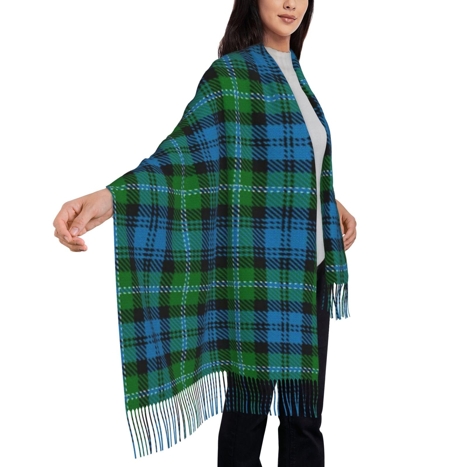 peiyeety Scottish Clan Lyon Tartan PlaidScarf for Women Tartan Soft Cashmere Feel Pashmina Shawl Wraps, Cozy and Lightweight for Daily & Holiday Wear