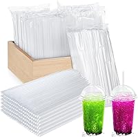 Vista 8 de Eaasty 1000 popotes desechables de plástico a granel, 0.24 pulgadas de diámetro y 7.87 pulgadas de largo de plástico desechables para beber