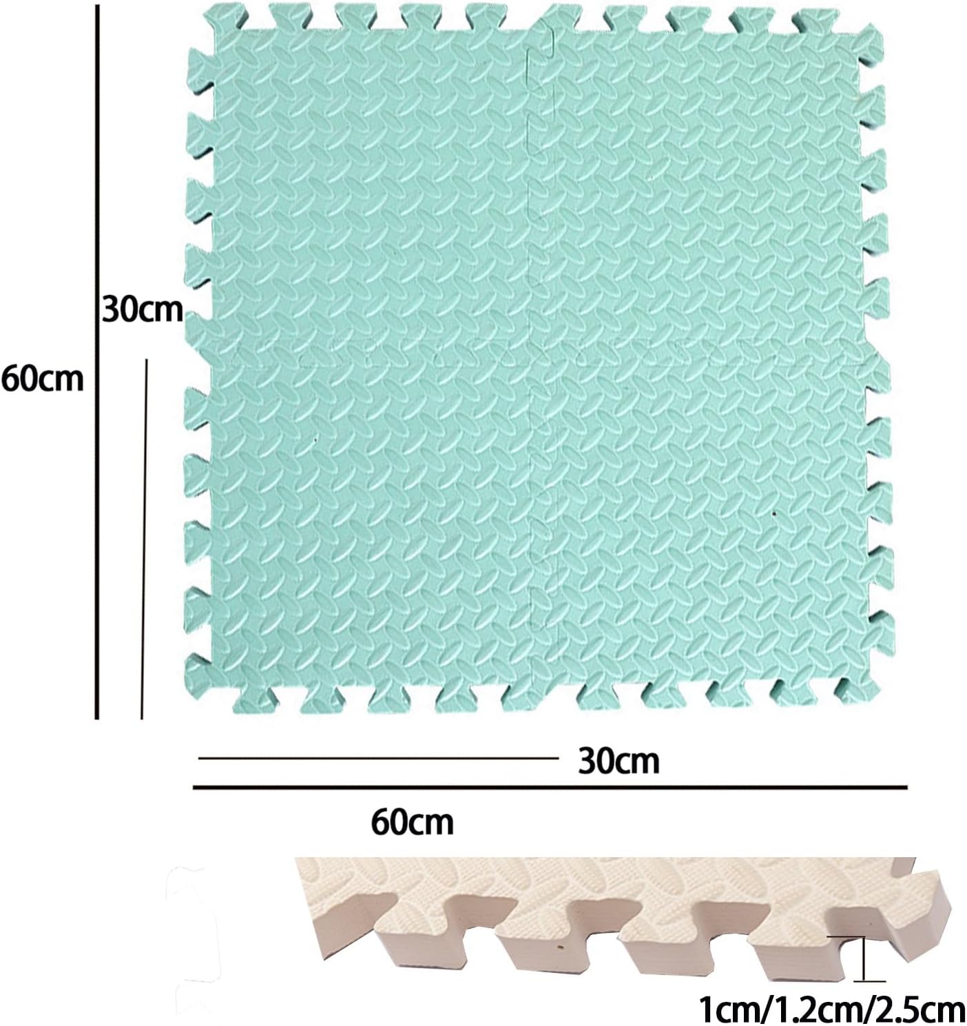 Foam Play Mat, Interlocking Floor Mats with Solid Colors, Squares Play Mat, for Indoor Playground, Living Room, Exercise Fitness, Yoga(E,60 * 60 * 1cm-16p)
