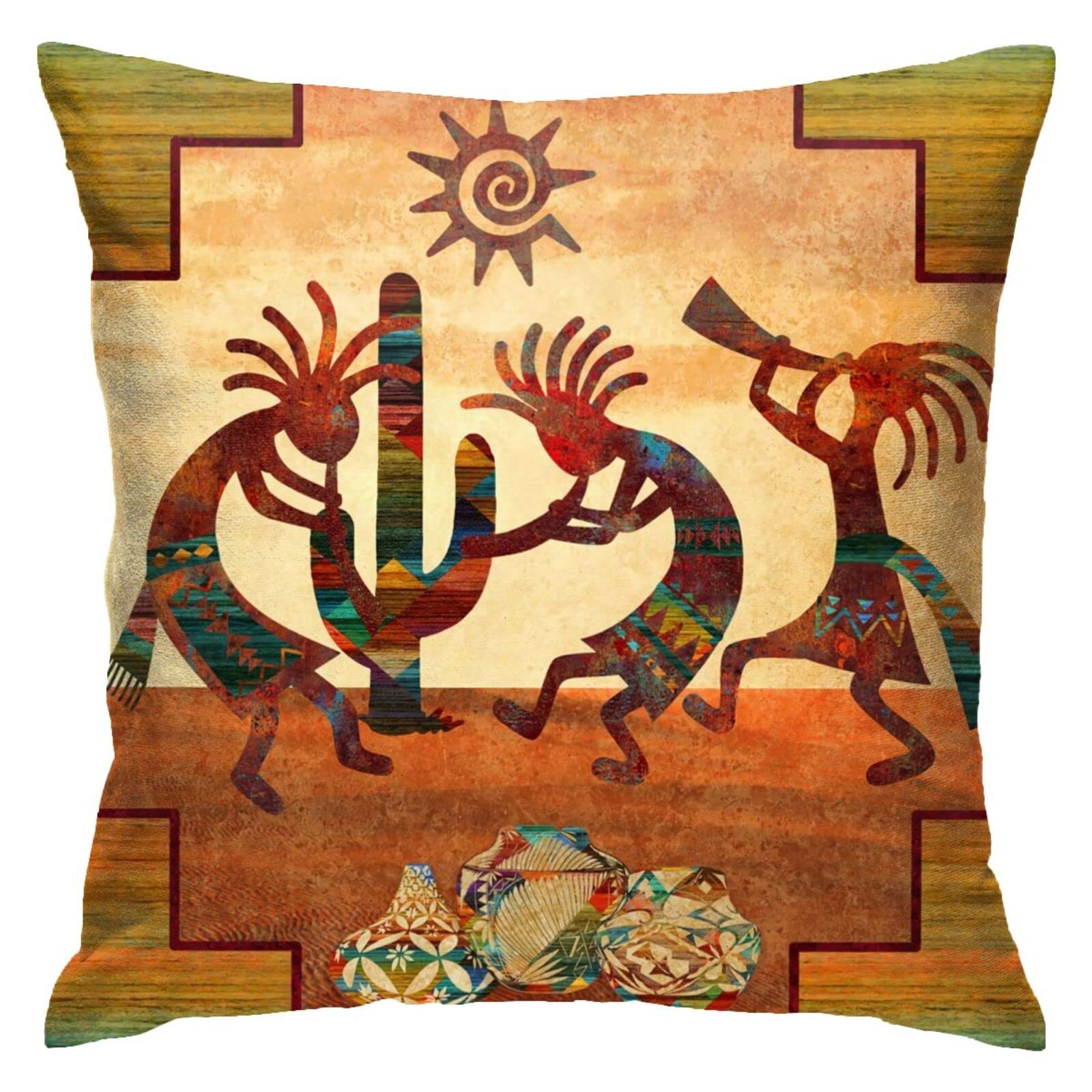 Qinhuangdaodasushangmaoyouxiangongsi Boys Pillowcases 1236 Pillow Covers 45X45cm Southwest Native American Cushion Cover Decor Design Throw Pillow Cover Decoration Pillowcases For Daughter, Birthday Gifts