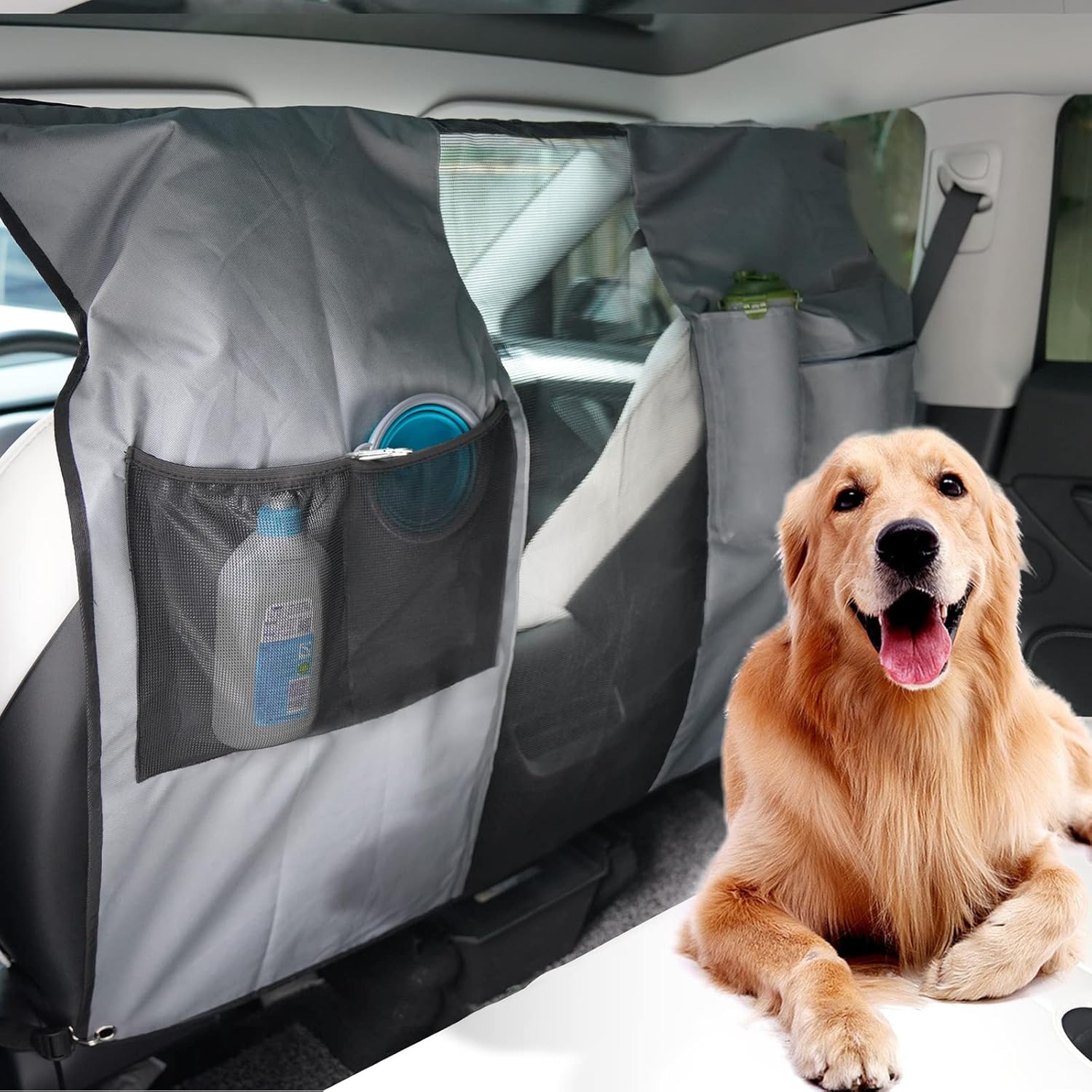 Compatible Avec Smart FORTWO Cabrio Filet DE SÉPARATION Pour Chiens ET Animaux BARRIÈRE DE SIÈGE ARRIÈRE Pour Le Transport DE Chiens En Voiture Filet ÉLASTIQUE RÉGLABLE