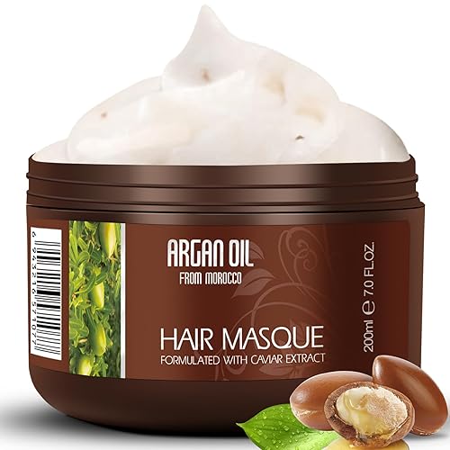 NUSPA Mascarilla capilar marroquí súper hidratante con aceite de argán acondicionador profundo reparación de queratina acondicionador profundo