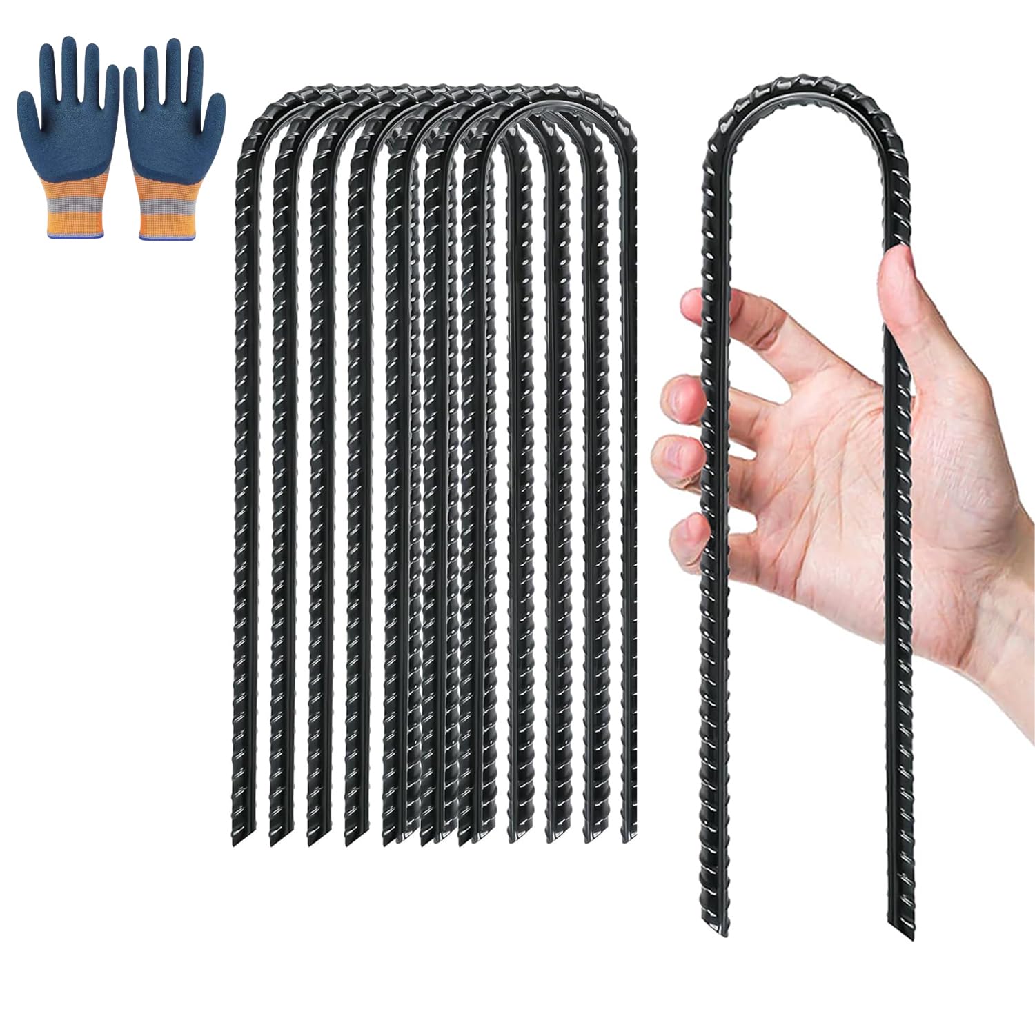 Lifeswell Paquete De 4 Estacas Para Tienda, Anclajes De Tierra Resistentes De 16 Pulgadas Soldadura Completa Faciles De Atornillar Y