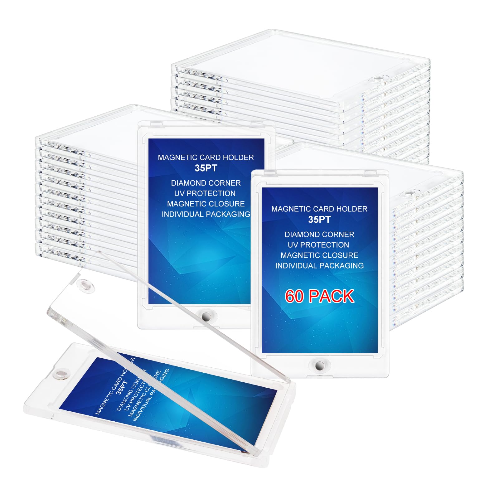 LileZbox 35PT Magnetic Card Holder, Magnetic Trading Card Holders