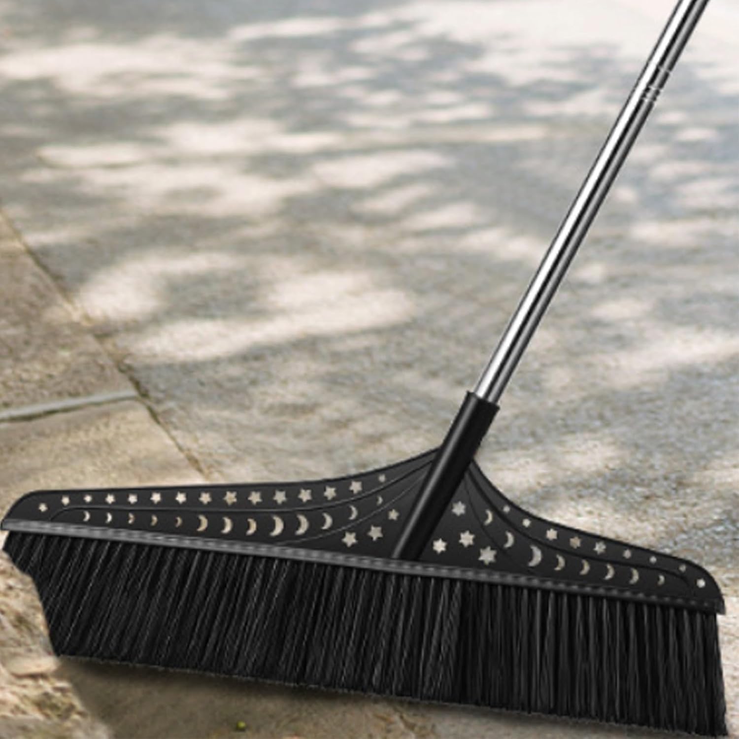 Outdoor Broom, Heavy Duty Sweeper Broom with Durable Bristles, Heavy Duty Broom for Driveways Yards Open Spaces(Black,70cm)
