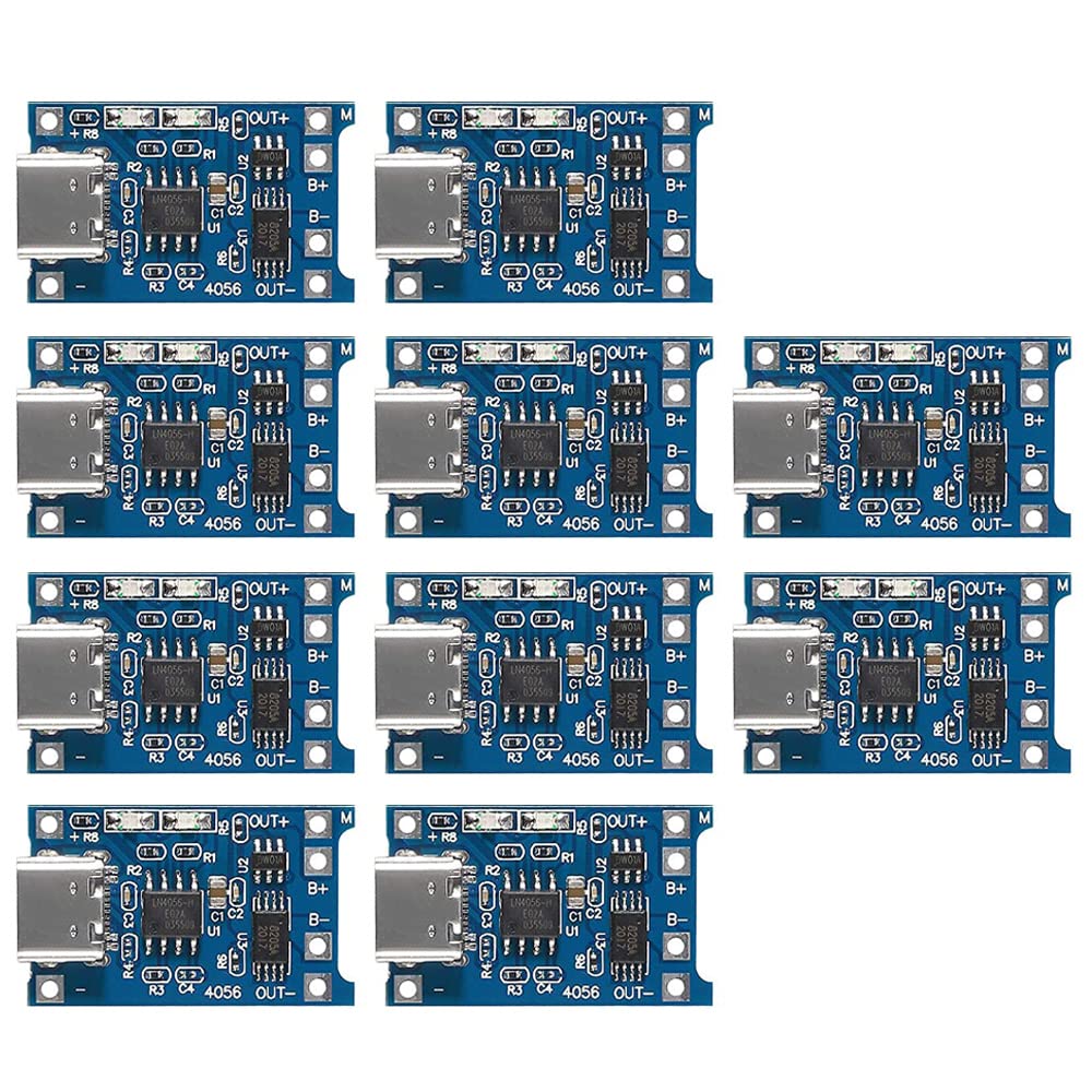 Gebildet 10pcs Type-C USB 5V 1A Interfaccia di Ingresso 18650 Scheda di Ricarica Batteria al Litio, Modulo Caricatore con Doppia Funzione di Protezione