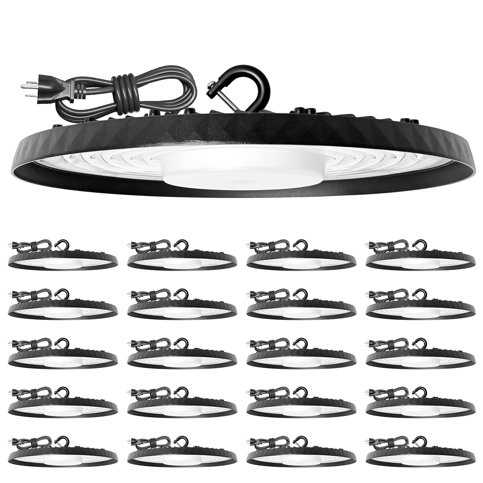 20 Pack UFO LED High Bay Lights 250W 37 500LM Super Bright 5000K IP65 Waterproof High Bay Led
