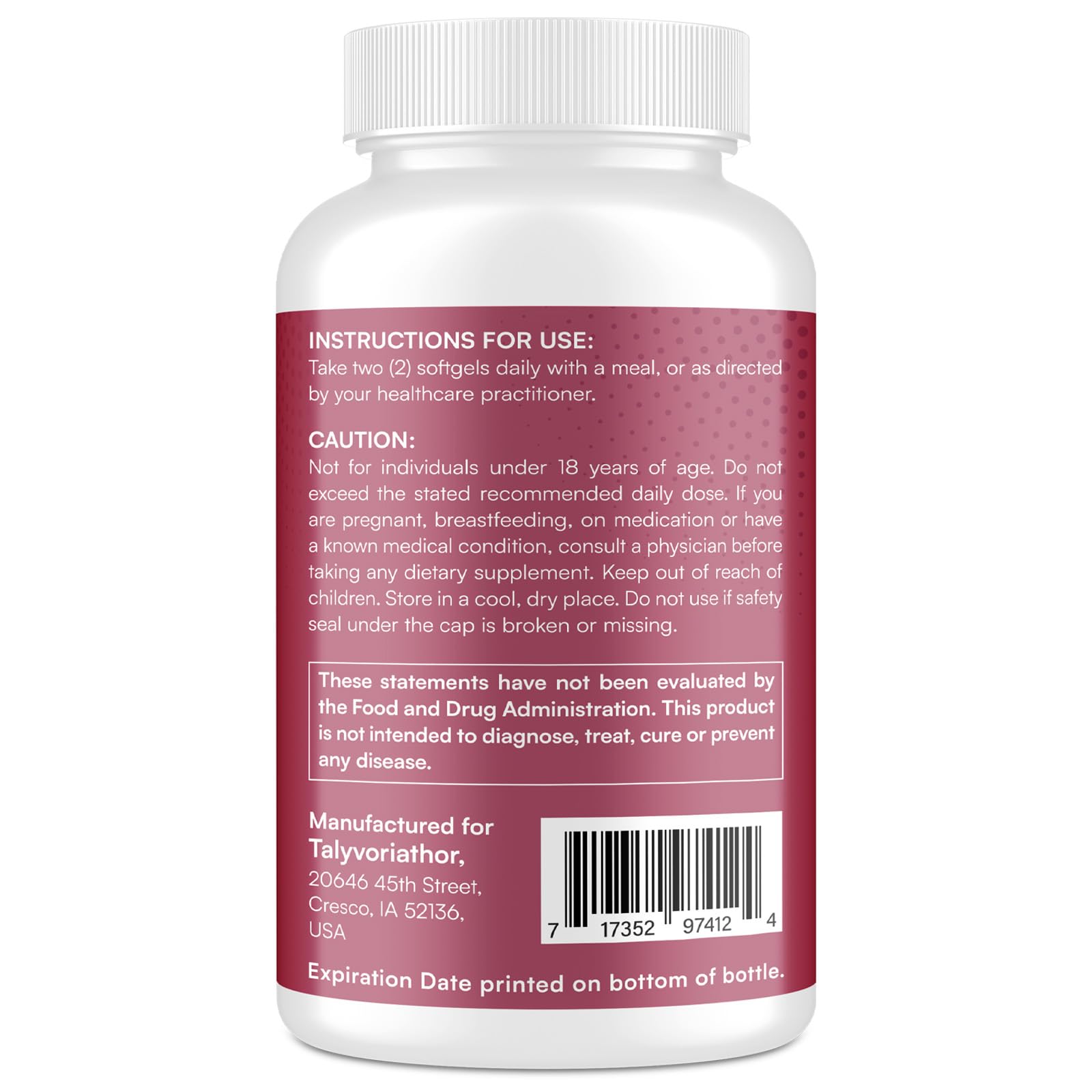 Talyvoriathor Liposomal Red Yeast Rice 1200mg with CoQ10 & Astaxanthin – Rice Yeast for Cholesterol – High Absorption – Citrinin-Free, 120 Softgels — Amazon image 4