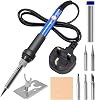 Soldering Iron Kit,60W Adjustable Temperature Soldering-Iron with 5 Pcs Different Solder Tips & Stand & Solder Wire & Sponge,Ideal for Electronics Repair & DIY Projects