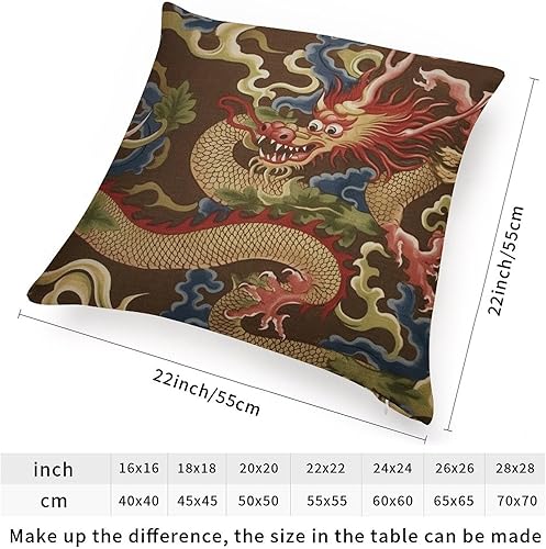 Miniatura 2 de Fundas de cojín de dragón dorado de estilo chino antiguo, estilo oriental oriental asiático, funda de almohada oriental para sofá, funda de almohada