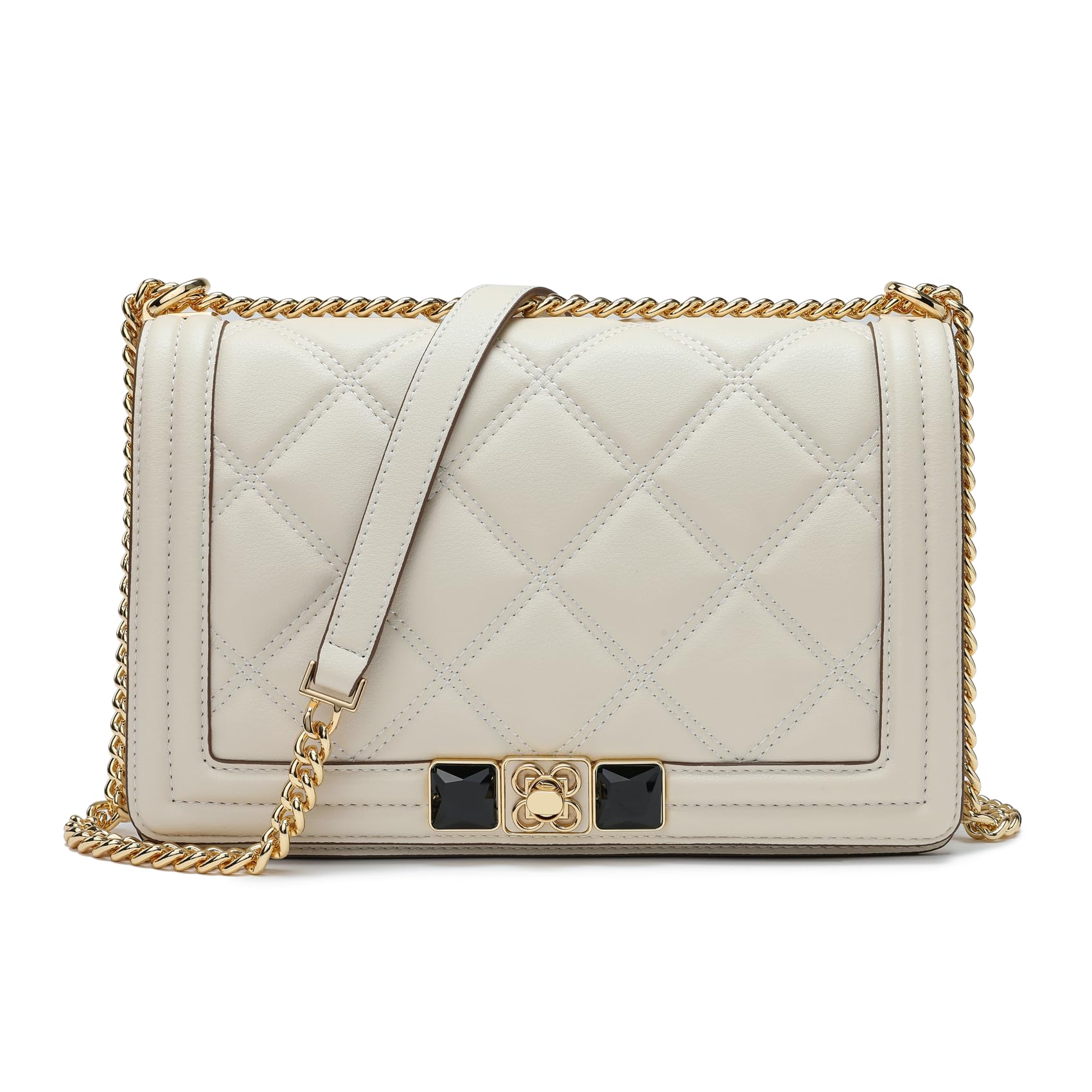 quipudaCrossbody Bag for Women, Shoulder Bags Women, soft Leather, with Adjustable Shoulder Strap, with Galvanized Metal Chain