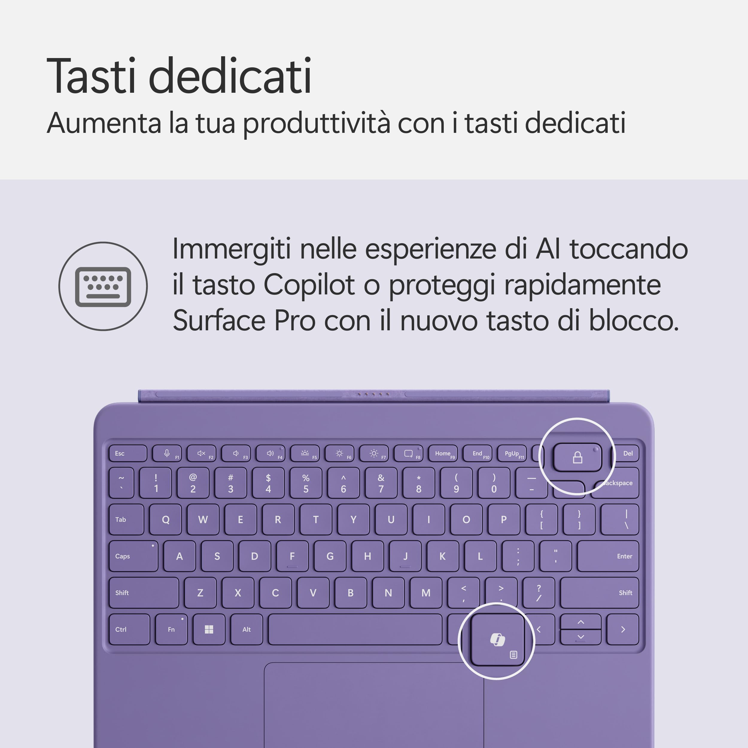 Microsoft Tastiera Surface Pro 12'' con Slim Pen | Compatibile con Surface Pro 12'' | Viola