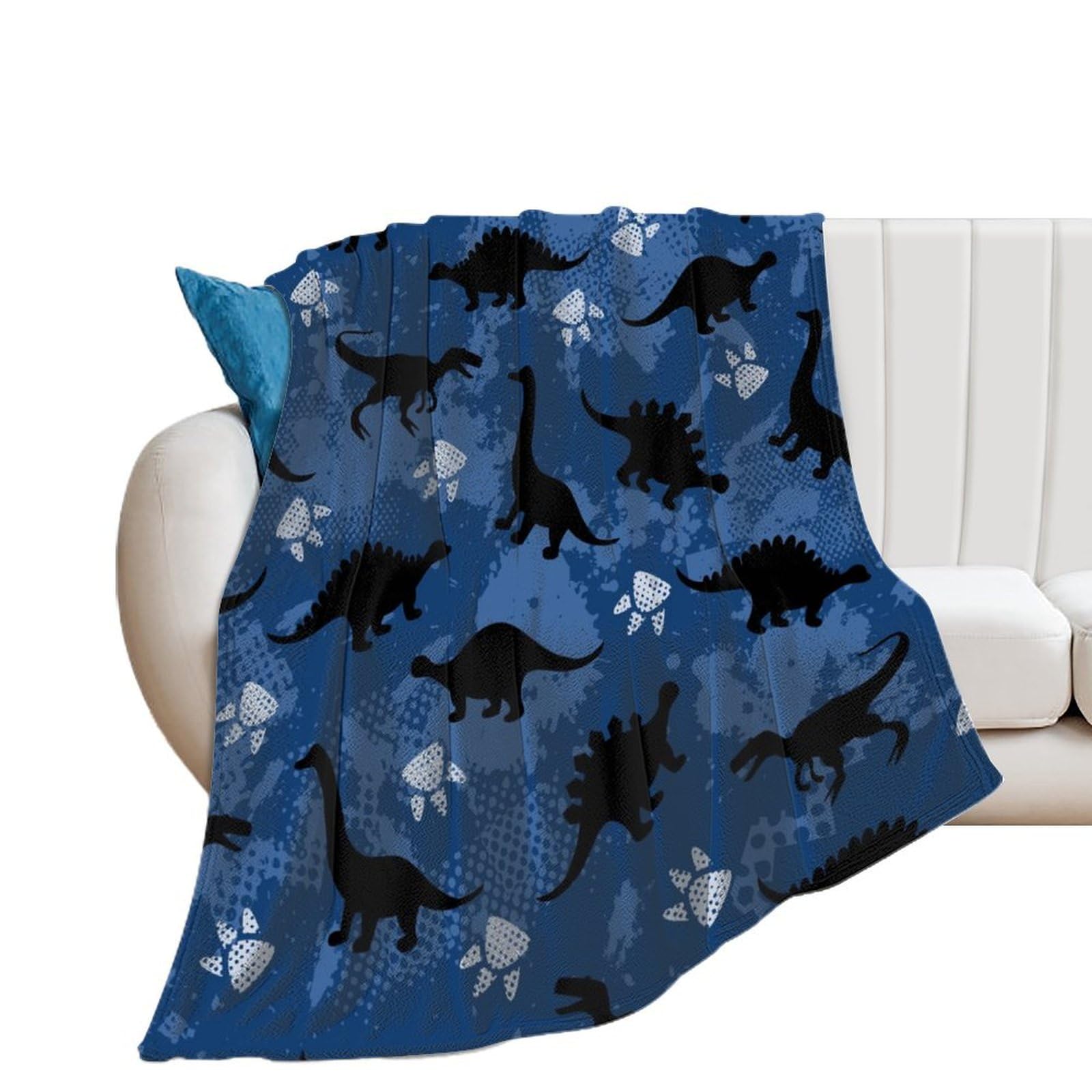 Jeté de canapé dinosaure en flanelle 130x150 cm, le cadeau d'anniversaire idéal