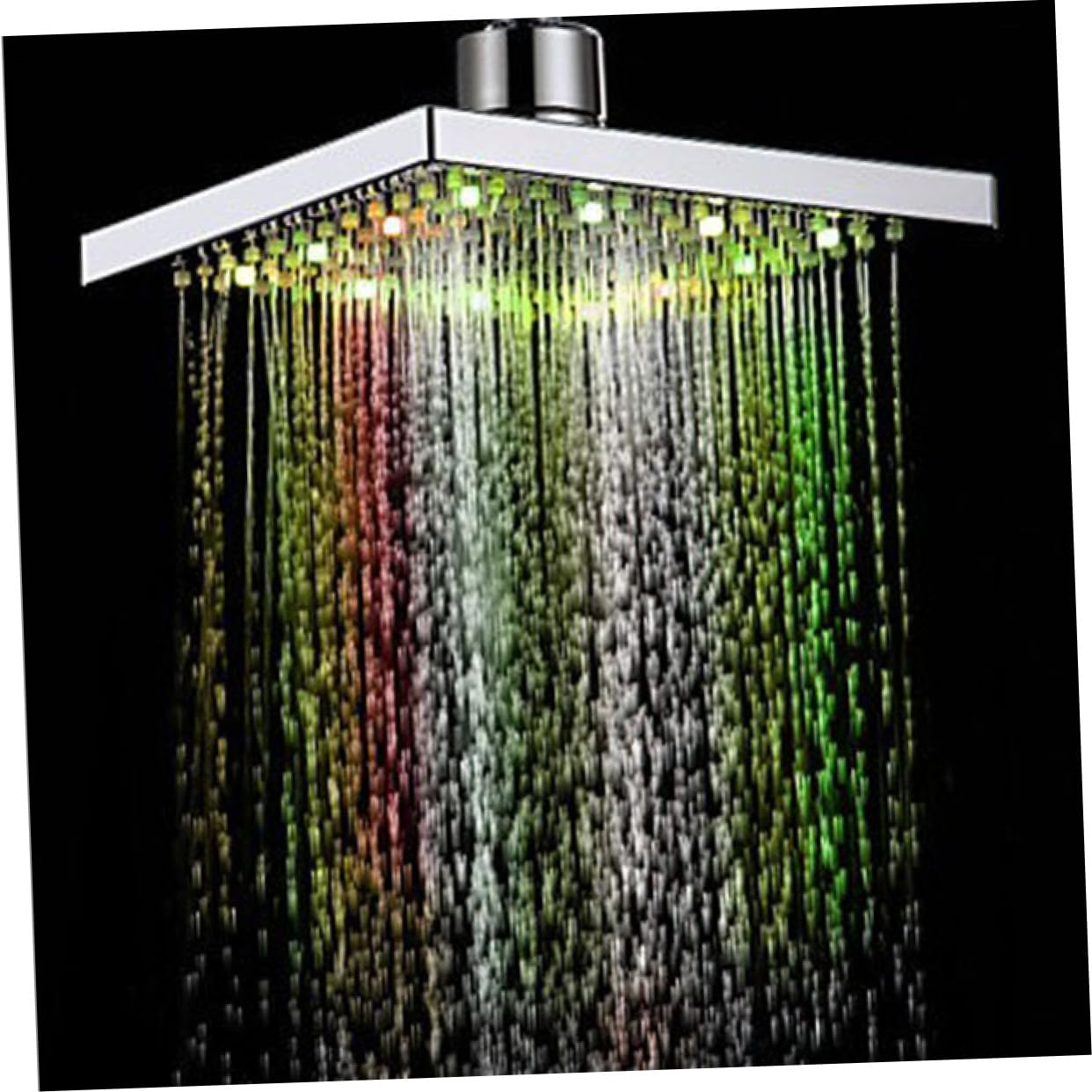 Cabezal de Ducha LED de 8 Pulgadas, Abs Duro, Conexión 20mm