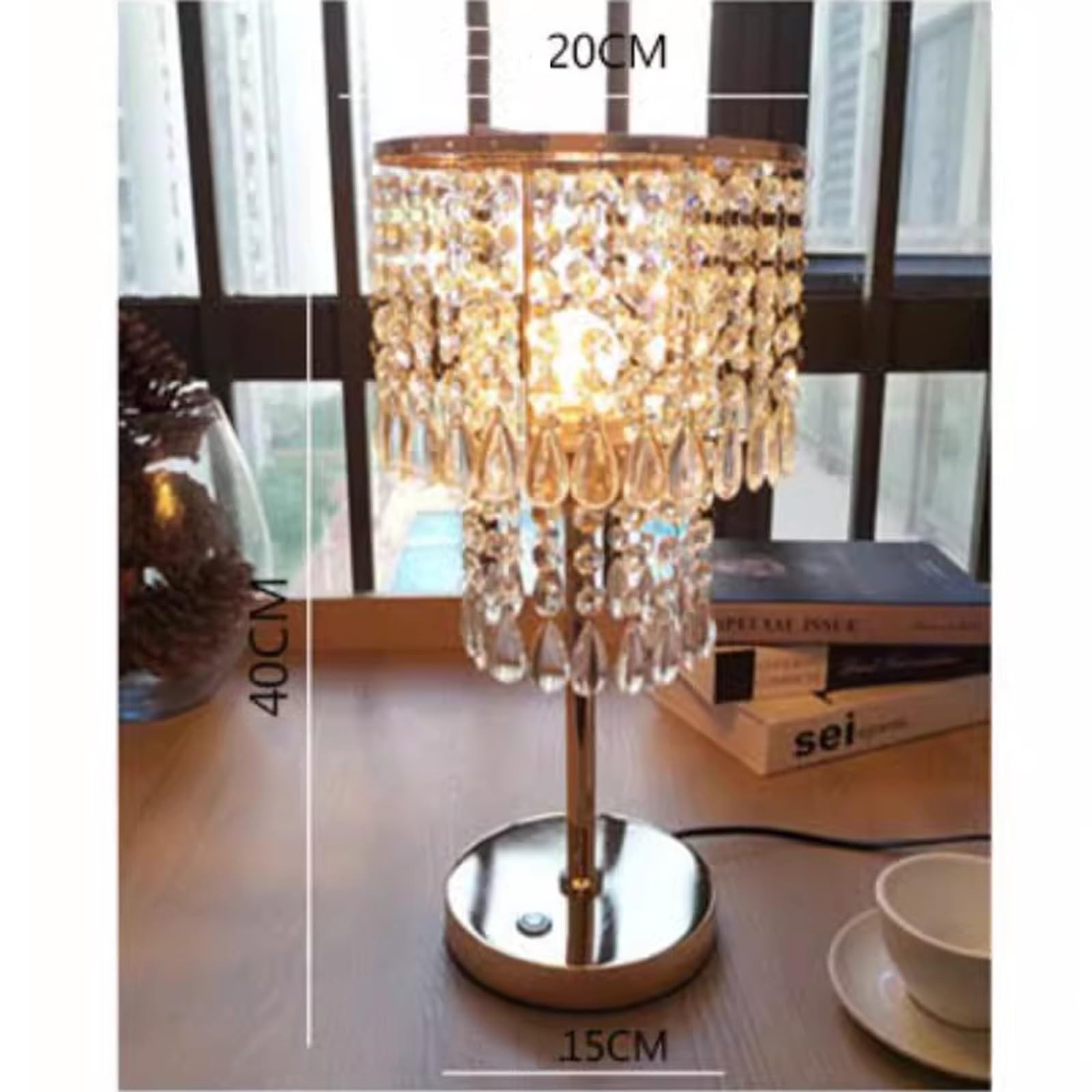 Lampy stołowe Kryształowa lampa stołowa do sypialni przy łóżku w salonie
