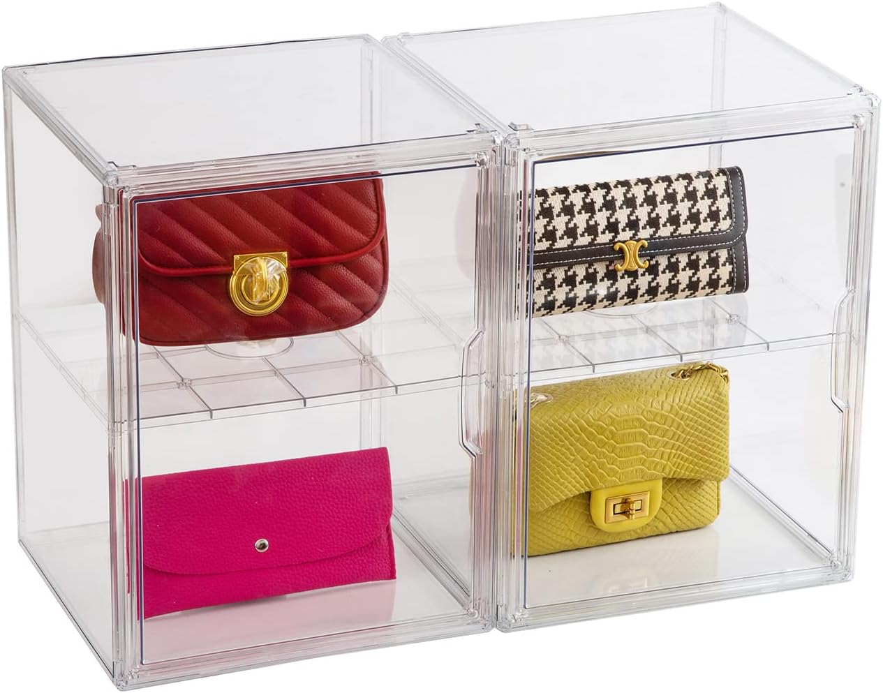 BOHOIDEE 2pcs Clear Handbag Display Case for Closet 2