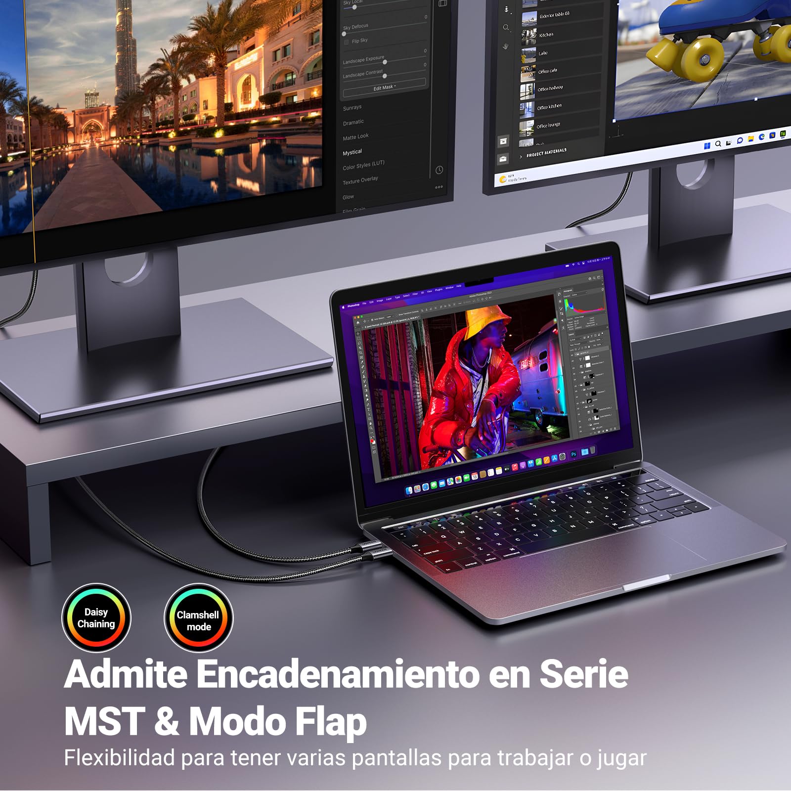 UGREEN Cable USB C a DisplayPort 1.4 8K 60Hz 30Hz 4K 240Hz 144Hz HDR VRR Thunderbolt 4 3 DP1.4 Compatible con iPhone 17 Pro Max Air Mac mini M4/M4 Pro MacBook M4 Pro Max iPad Pro Air Galaxy S24 (1M)