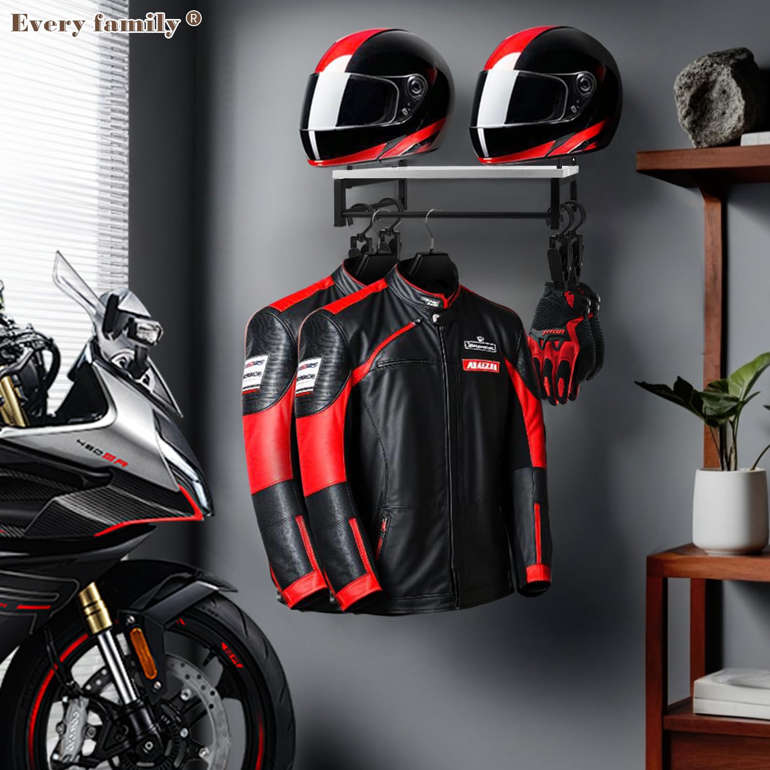 Multifunktionaler Helmhalter, Taktischer Westenplattenträger, Wandmontierter Helmhalter,MultifunktionalerHelmhalter, Wandmontierter Aufbewahrungsständer für Motorrad- und Fahrradausrüstung