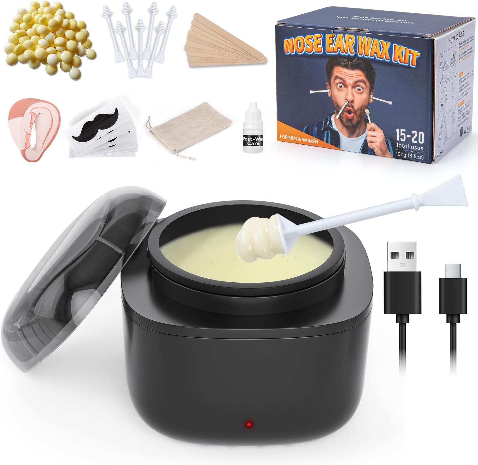 Amazon AUZEAL Nose Wax Kit Men Nose Ear Hair Waxing Kit With amazon-auzeal-nose-wax-kit-men-nose-ear-hair-waxing-kit-with