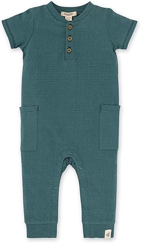 Burt's Bees Baby Enterizo de una pieza para bebé, 100% algodón orgánico, jacquard de puntos azules, Jacquard punteado azul