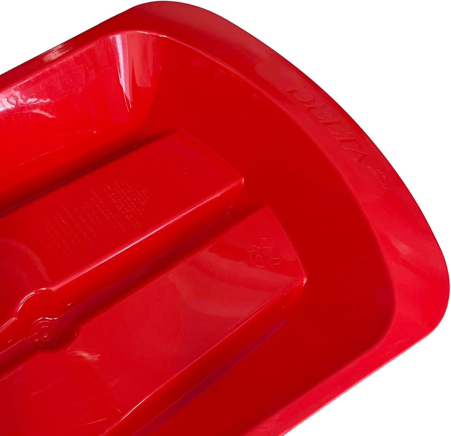 Red Plastic Heavy Duty Snow Sledge Toboggan Sleigh Bobsleigh 2pc