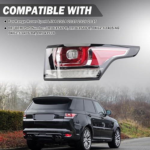 Miniatura 2 de Luz trasera LED para Range Rover Sport L494 2014 2015 2016 2017 lado del pasajero luz trasera transparente de freno LR061588-B (derecha)