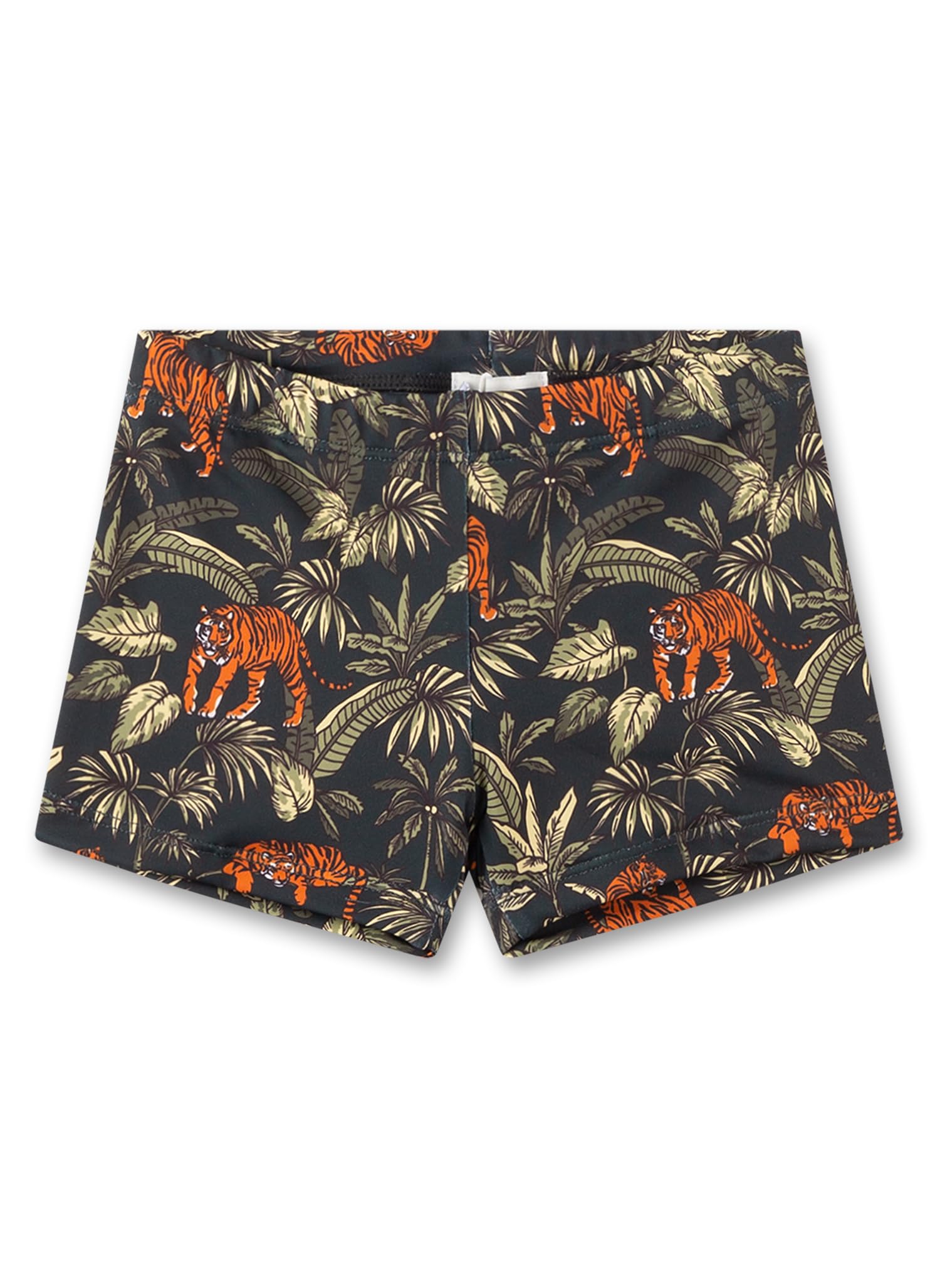 Sanetta Jungen-Badehose grau Tiger | Bequeme und schnell trocknende Badehose aus recyceltem Polyester-Mix für Jungen. Bademode für Kinder