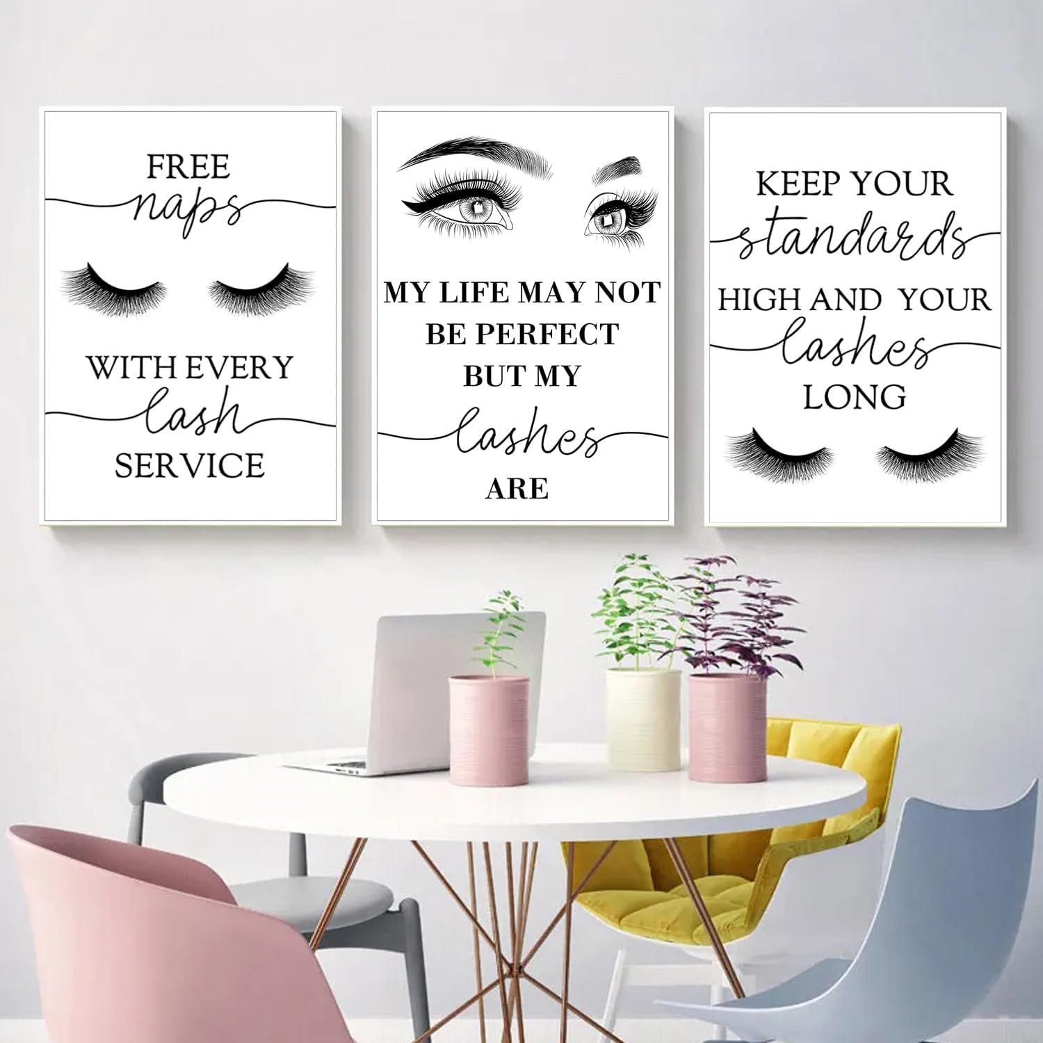 Eyelashes Print Makeup Wall Art Decor Makeup Wall Art Decor Esthetician Gift Canvas Print Beauty Salon Wall Decor Eyelashes Guide Poster Lash Bundle Fashion Art Posters for Room Decor No Frame (16x20Inch No Frame) image 3