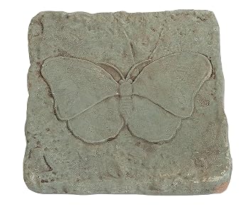 Solid Rock Stoneworks Butterfly Garden Stepping Stone, Concrete, Cypress, 12 x 12 inches