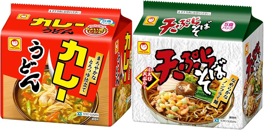 Amazon.co.jp: マルちゃん カレーうどん 天ぷらそば アソート (各1袋 5