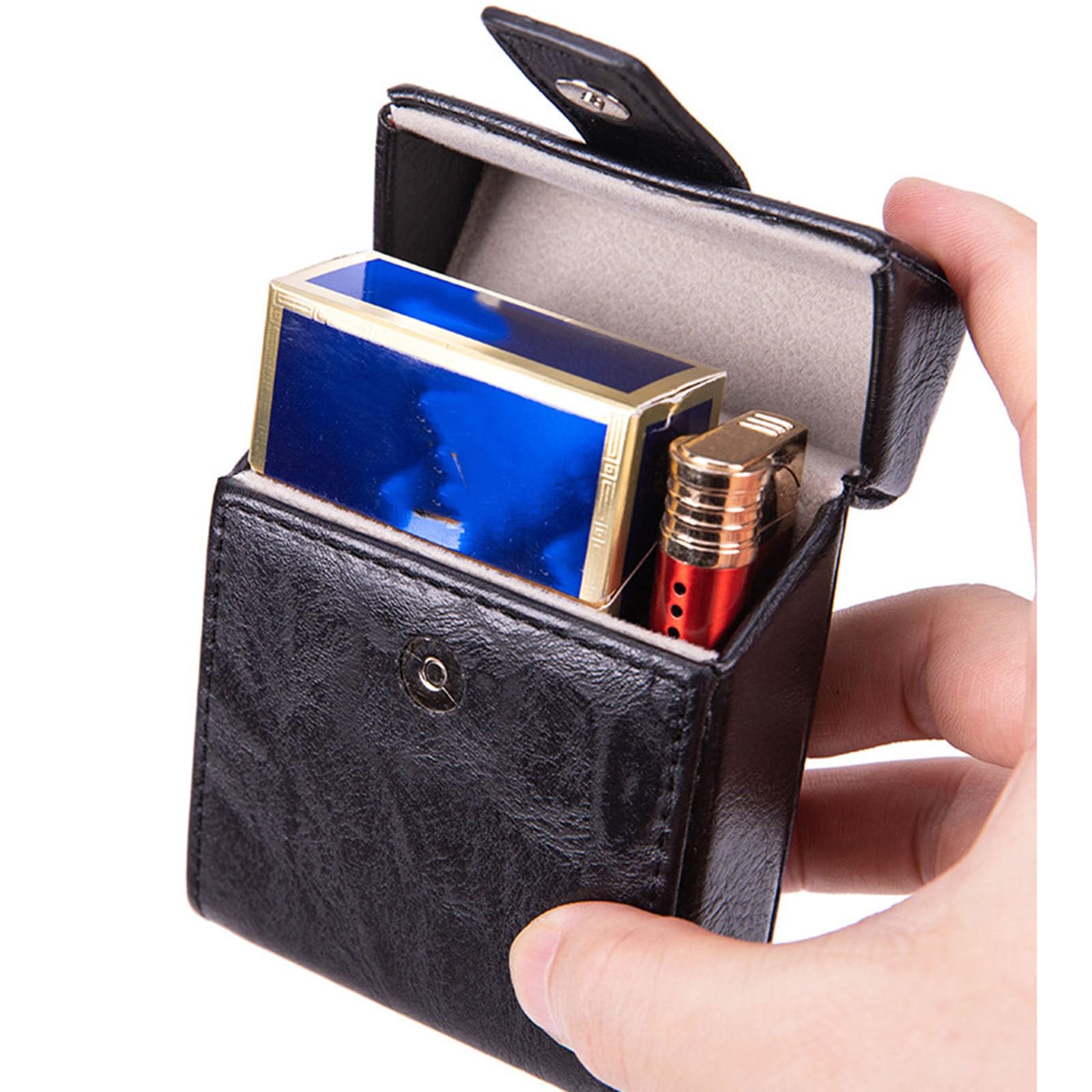 flip top cigarette box Amazon.com: Cigarette Box with Magnetic Buckle, Flip-Top Type, Integrated Cigarette  Box for 20 Thick Cigarettes, which can Hold a Lighter,D : Health & Household