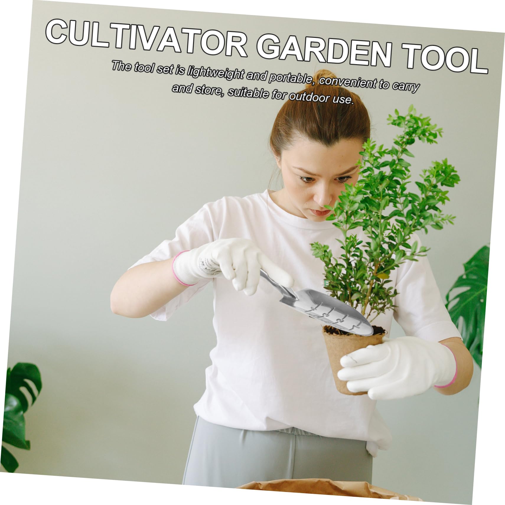 Sosoport 5piezas Pala De Jardinería Multifuncional para Plantar Excavar y Trasplantar y Huertos