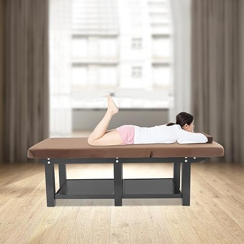 Miniatura 9 de Cama de masaje ancha, camas faciales de spa, ajuste del respaldo de 0-45, cama de tratamiento físico para belleza, peluquería, tratamiento
