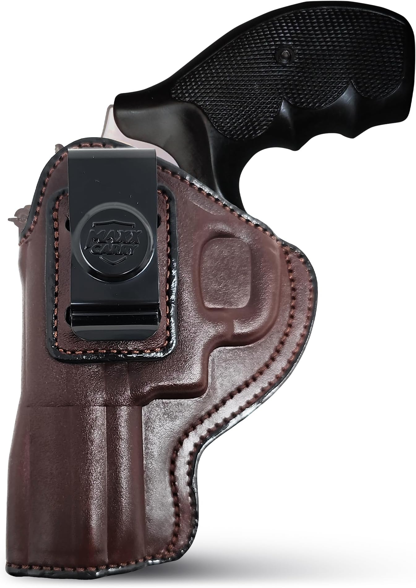 Genuine Leather Iwb Revolver Holster for S&W 357 Magnum 3" and 5 or 6 Shot Revolvers, 3" Barrel - Leather Concealed Carry Holster - Maxx Carry Holsters