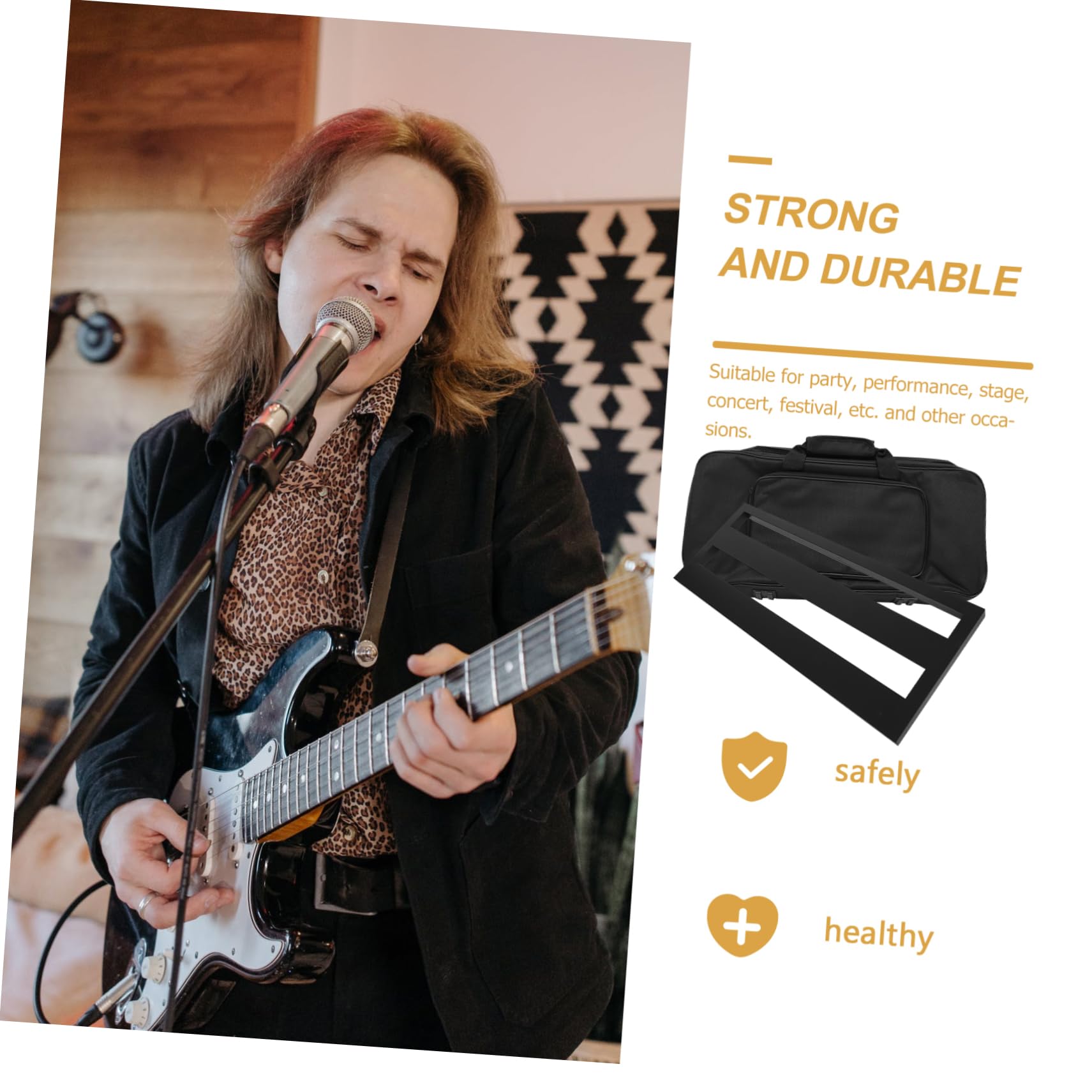 ibasenice Guitar Accessories Effector Bracket with Carrying Case Organized Guitar Effector Board