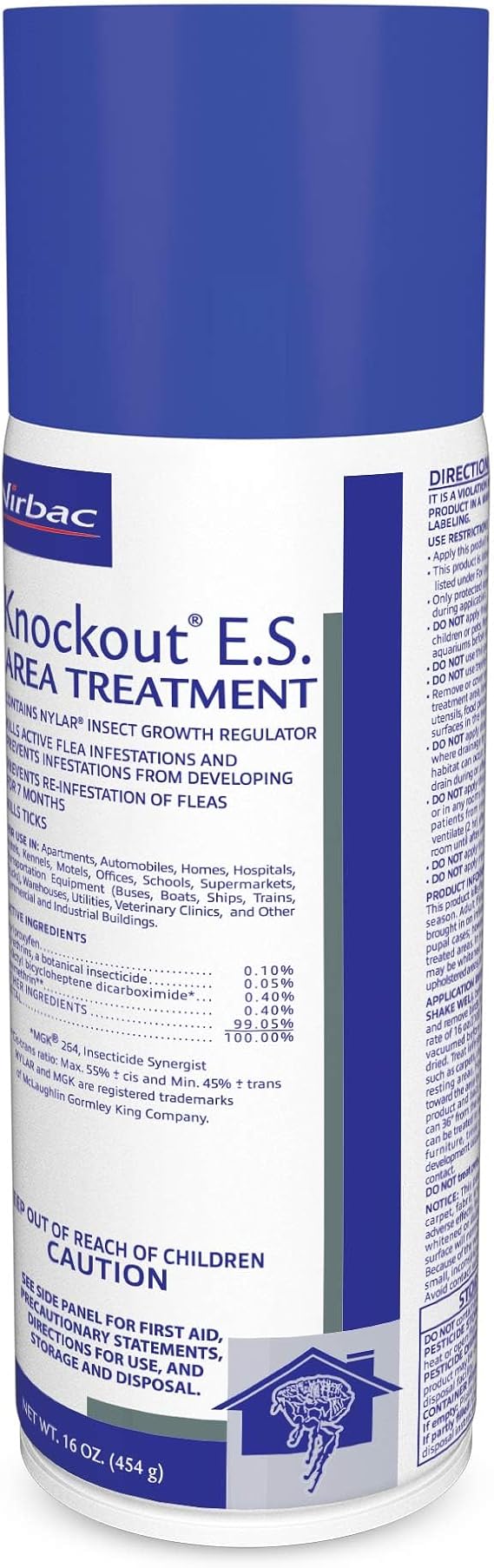 Virbac Knockout ES Area Treatment Carpet Spray for Fleas and Ticks 16 oz