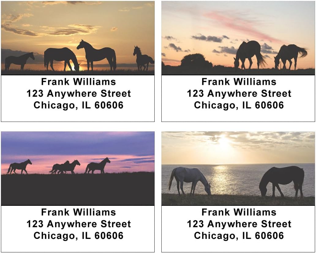 Sunset Horses Address Labels