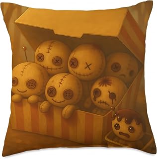 Voodoo Doll Chicken Nuggets Cute Kawaii Funny Fast Food Throw Pillow