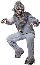 dressforfun 900544 - Unisex Adult Fierce Wolf Costume, Rugged Fabric Jumpsuit in Light Grey (175 | No. 302513)