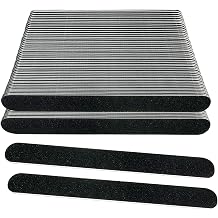 Emery Board Nail Files 100 Pack, 100/180 Grit Wooden Nail File for Natural Nails, 7 Inches Emory Filers Manicure Tool Set Disposable Nail File for Home Salon Black