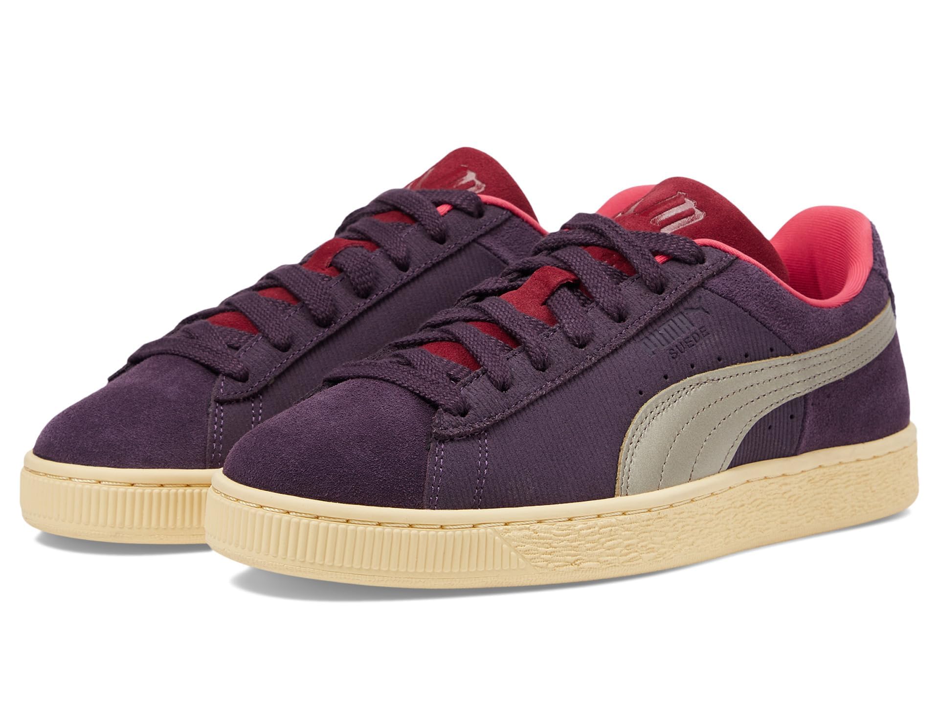 PUMA Mens Play Loud Suede Lace Up Sneakers Shoes Casual 10 Midnight Plum/Chamomile