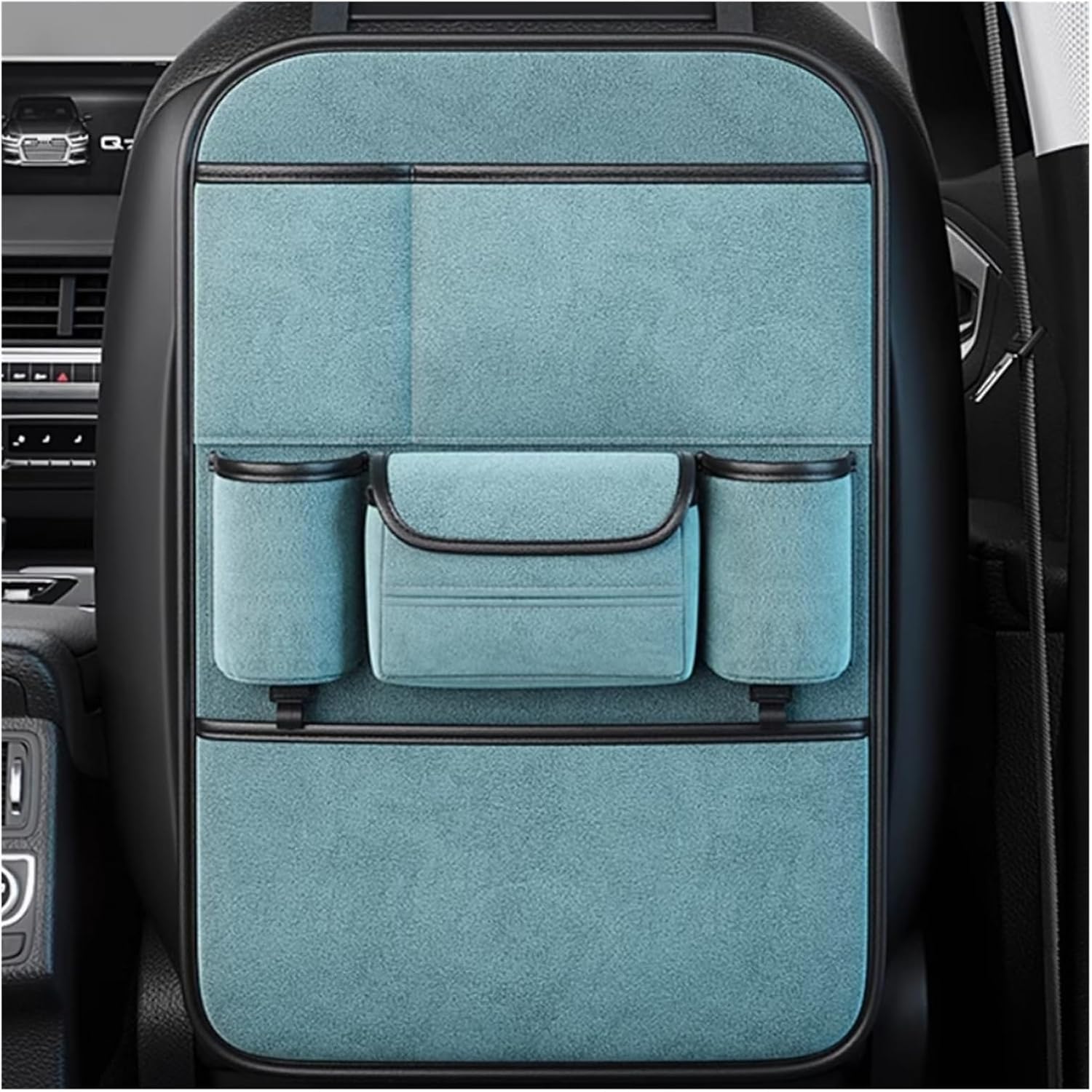 Organizador Asiento Coche para Benz GLB 200d 2019-2024, Multifunción Organizador Asiento Trasero Coche Lorganizador Asiento Coche Niños Protector de Asiento Trasero,Cyan-One