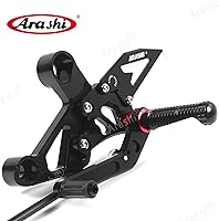 Vista 6 de Arashi (Versión 2.0) Estriberas ajustables para Yamaha MT09 FZ09 2014-2020 (QS)/FJ09 2014-2020/XSR900 2014-2021 MT 09 Conjunto de reposapiés Negro